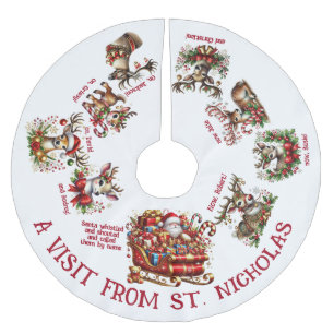 Jupon De Sapin En Polyester Brossé Une visite de St. Nicolas
