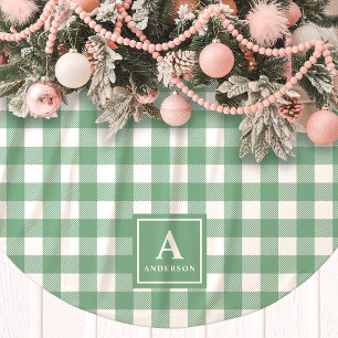 Jupon De Sapin En Polyester Brossé Uni à carreaux vert et blanc en vichy
