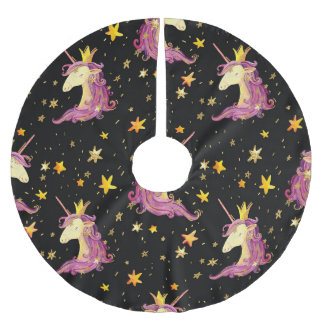 Jupon De Sapin En Polyester Brossé Unicorn Princess : Aquarelle Fairy Tale
