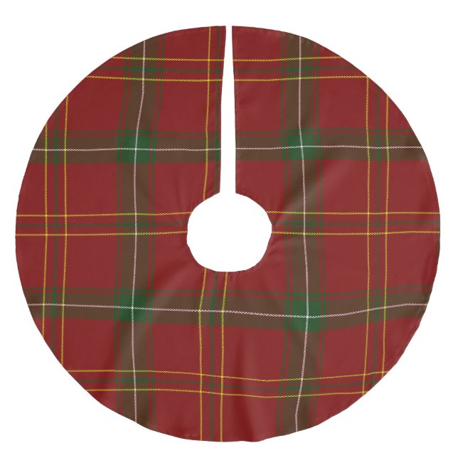 Jupon De Sapin En Polyester Brossé Vacances Rouge Tartan Noël Plaid (Devant)