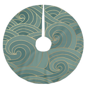 Jupon De Sapin En Polyester Brossé Vague d'or : Traditionnel luxe oriental