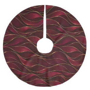 Jupon De Sapin En Polyester Brossé Vagues de marbre rouge burgundy élégantes avec acc