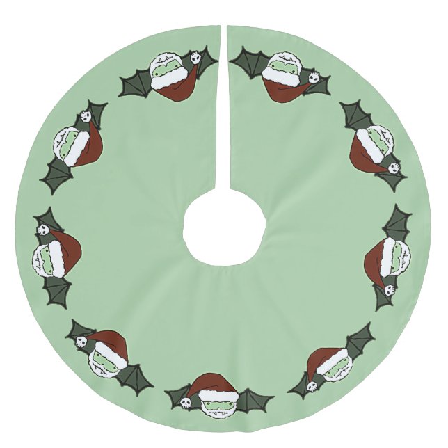 Jupon De Sapin En Polyester Brossé Vampire Père Noël Bat (Devant)