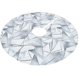 Jupon De Sapin En Polyester Brossé Vanilla Argent Confetti Glitzy Glam Noël