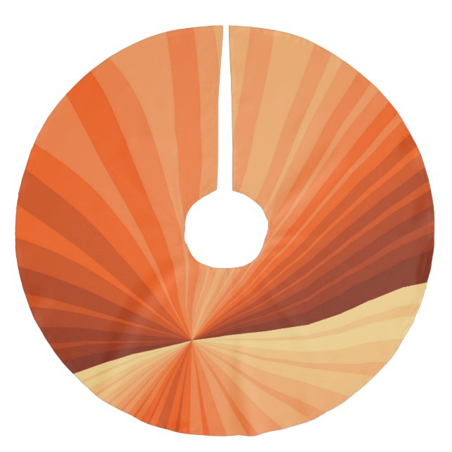 Jupon De Sapin En Polyester Brossé Vanille rouge orange Abstraite moderne Fractale gr (Devant)