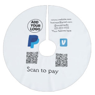 Jupon De Sapin En Polyester Brossé Venmo paypal scan pour payer ajouter le logo du co
