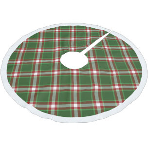 Jupon De Sapin En Polyester Brossé Vert Blanc Rouge Cool Rouge Lumberjack Plaid Motif