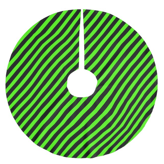 Jupon De Sapin En Polyester Brossé Vert et noir rayé slime Halloween (Devant)