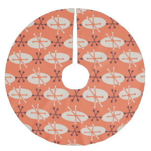 Jupon De Sapin En Polyester Brossé Vibes rétro : Motif d'éclatement géométrique