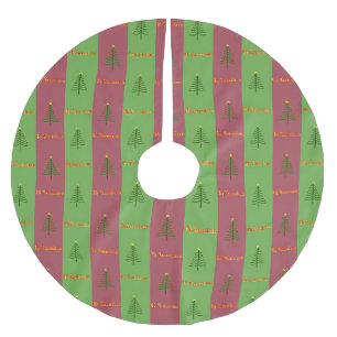 Jupon De Sapin En Polyester Brossé Vieux Monde Arbre de Noël Motif À feuillage persis