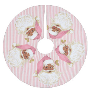 Jupon De Sapin En Polyester Brossé Vieux Noël Pink Stripe Brossé Brus