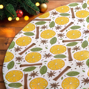 Jupon De Sapin En Polyester Brossé Vin chaud de Noël épicé blanc