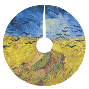 Jupon De Sapin En Polyester Brossé Vincent van Gogh - Champ de blé aux corbeaux