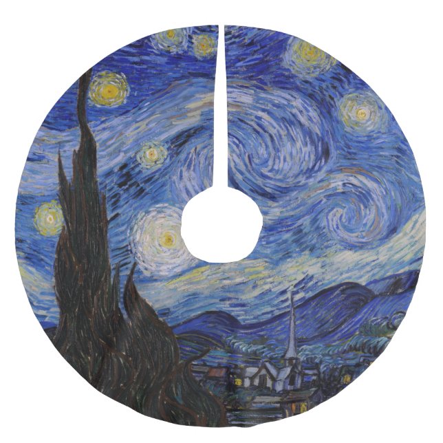 Jupon De Sapin En Polyester Brossé Vincent Van Gogh - La nuit étoilée (Devant)