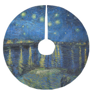 Jupon De Sapin En Polyester Brossé Vincent van Gogh - Nuit étoilée sur le Rhône