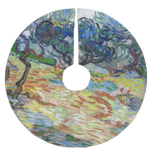 Jupon De Sapin En Polyester Brossé Vincent van Gogh - Oliviers : Ciel bleu vif