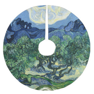 Jupon De Sapin En Polyester Brossé Vincent Van Gogh Oliviers Paysage Montagneux
