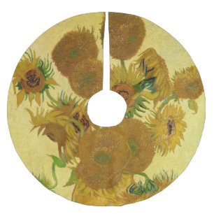 Jupon De Sapin En Polyester Brossé Vincent van Gogh - Vase avec quinze tournesols
