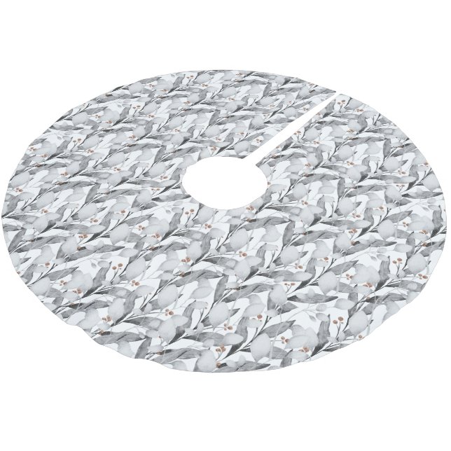 Jupon De Sapin En Polyester Brossé Vins blancs d'hiver Aquarelle Botanique (Angle)