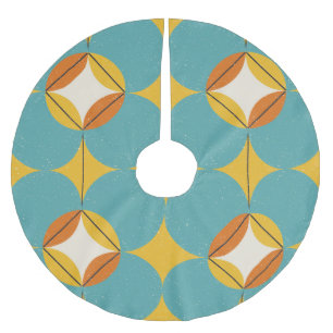 Jupon De Sapin En Polyester Brossé Vintage Abstrait, Motif scandinave géométrique.