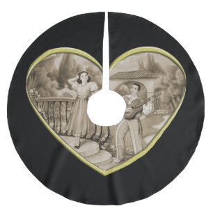Jupon De Sapin En Polyester Brossé Vintage couple Romance, homme et femme amour