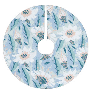 Jupon De Sapin En Polyester Brossé Vintage floral peint à la main