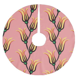 Jupon De Sapin En Polyester Brossé Vintage Floral sans fil Motif