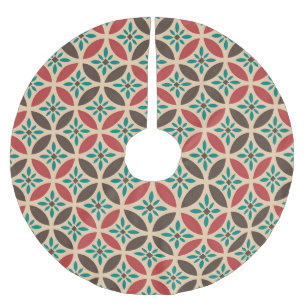 Jupon De Sapin En Polyester Brossé Vintage géométrique, abstrait motif transparent.