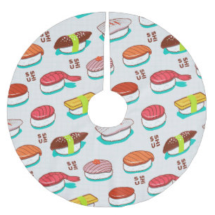 Jupon De Sapin En Polyester Brossé Vintage nigiri sushi, motif doodé