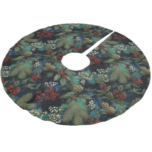 Jupon De Sapin En Polyester Brossé Vintage Noël Élégant Éclat II