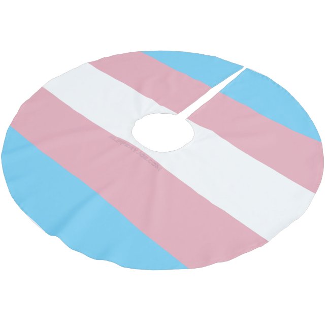 Jupon De Sapin En Polyester Brossé Visibilité du drapeau de fierté transgenre de Slip (Angle)