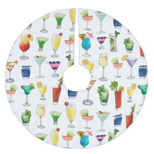 Jupon De Sapin En Polyester Brossé Vivid Watercolor Cocktail Motif Sac fourre-tout