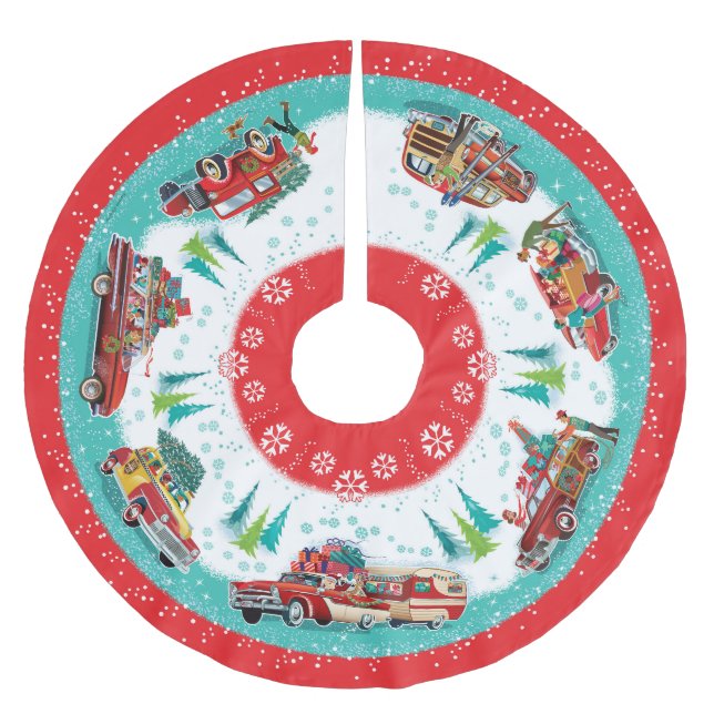 Jupon De Sapin En Polyester Brossé Voitures classiques (Devant)