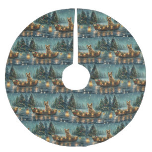 Jupon De Sapin En Polyester Brossé Voyage de fête de Noël du Cairn Terrier