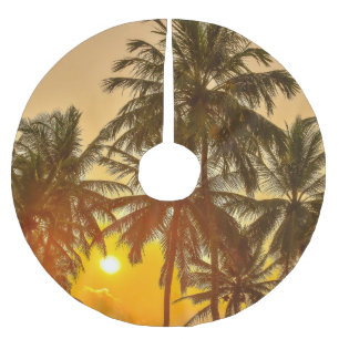 Jupon De Sapin En Polyester Brossé Vue du coucher du soleil sur la plage Sri Lanka