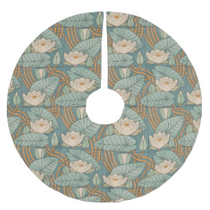 Jupon De Sapin En Polyester Brossé Water Lys Lily Art Nouveau Nature