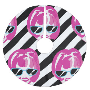 Jupon De Sapin En Polyester Brossé Watercolor Fashion Girls Visages Motif