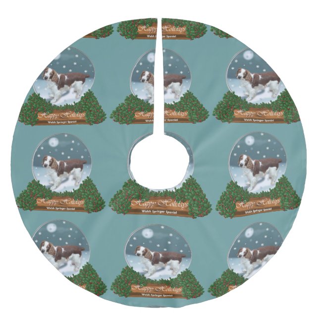 Jupon De Sapin En Polyester Brossé Welsh Springer Spaniel Christmas (Devant)