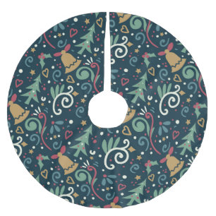 Jupon De Sapin En Polyester Brossé Whimsical Fun Winter Christmas