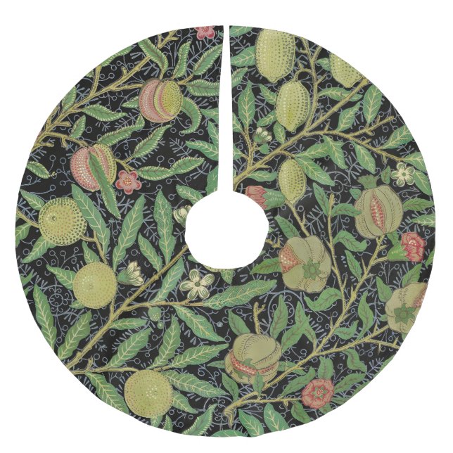 Jupon De Sapin En Polyester Brossé William Morris Dark Pomegranate Fruit Pattern (Devant)