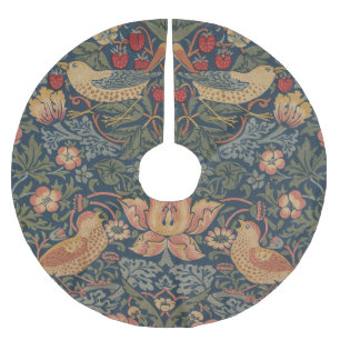 Jupon De Sapin En Polyester Brossé William Morris Fraise Voleurs Oiseaux