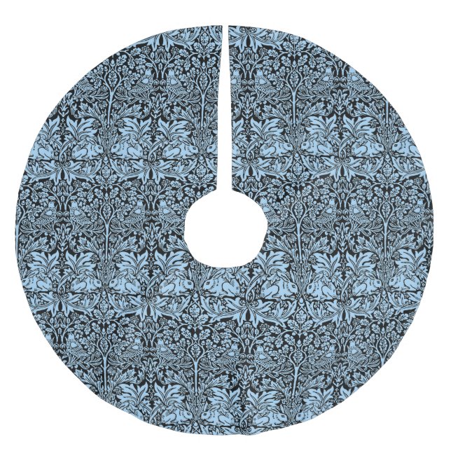 Jupon De Sapin En Polyester Brossé William Morris Frère Lapin Bleu Clair Noir (Devant)