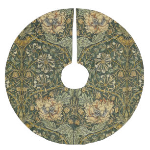 Jupon De Sapin En Polyester Brossé William Morris Honeysuckie Vert Jaune