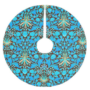Jupon De Sapin En Polyester Brossé William Morris Hyacinth Imprimer, Aqua et Brown
