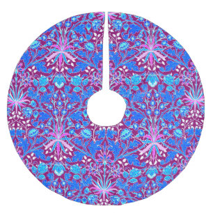 Jupon De Sapin En Polyester Brossé William Morris Hyacinth Imprimer, Aqua et Purple
