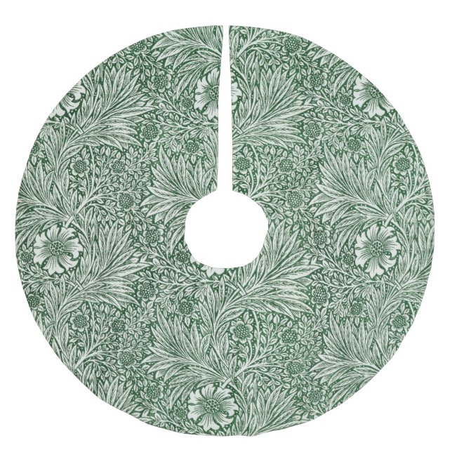 Jupon De Sapin En Polyester Brossé william morris marigold vert floral fleur (Devant)