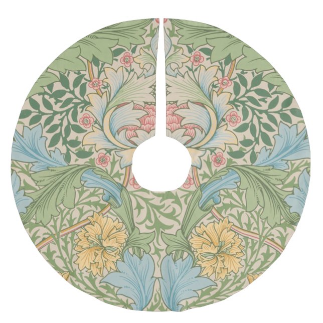 Jupon De Sapin En Polyester Brossé William Morris Myrtle Fleur Floral Botanique (Devant)