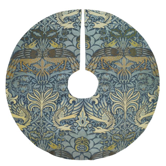 Jupon De Sapin En Polyester Brossé William Morris Paon Dragon Classique (Devant)