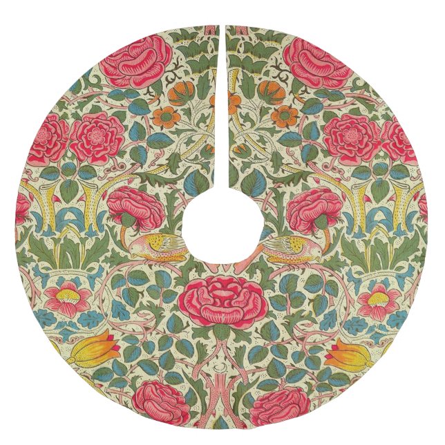 Jupon De Sapin En Polyester Brossé William Morris Rose Floral Chintz rose (Devant)