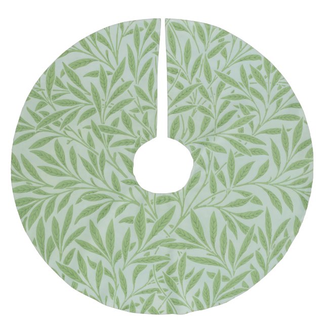 Jupon De Sapin En Polyester Brossé William Morris Saule Fleur Classique Vert (Devant)